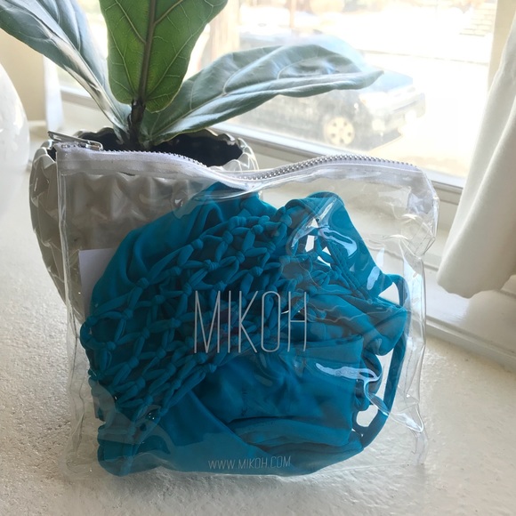 MIKOH Xavier Crochet One Piece Bikini - Blue Small - Picture 3 of 8